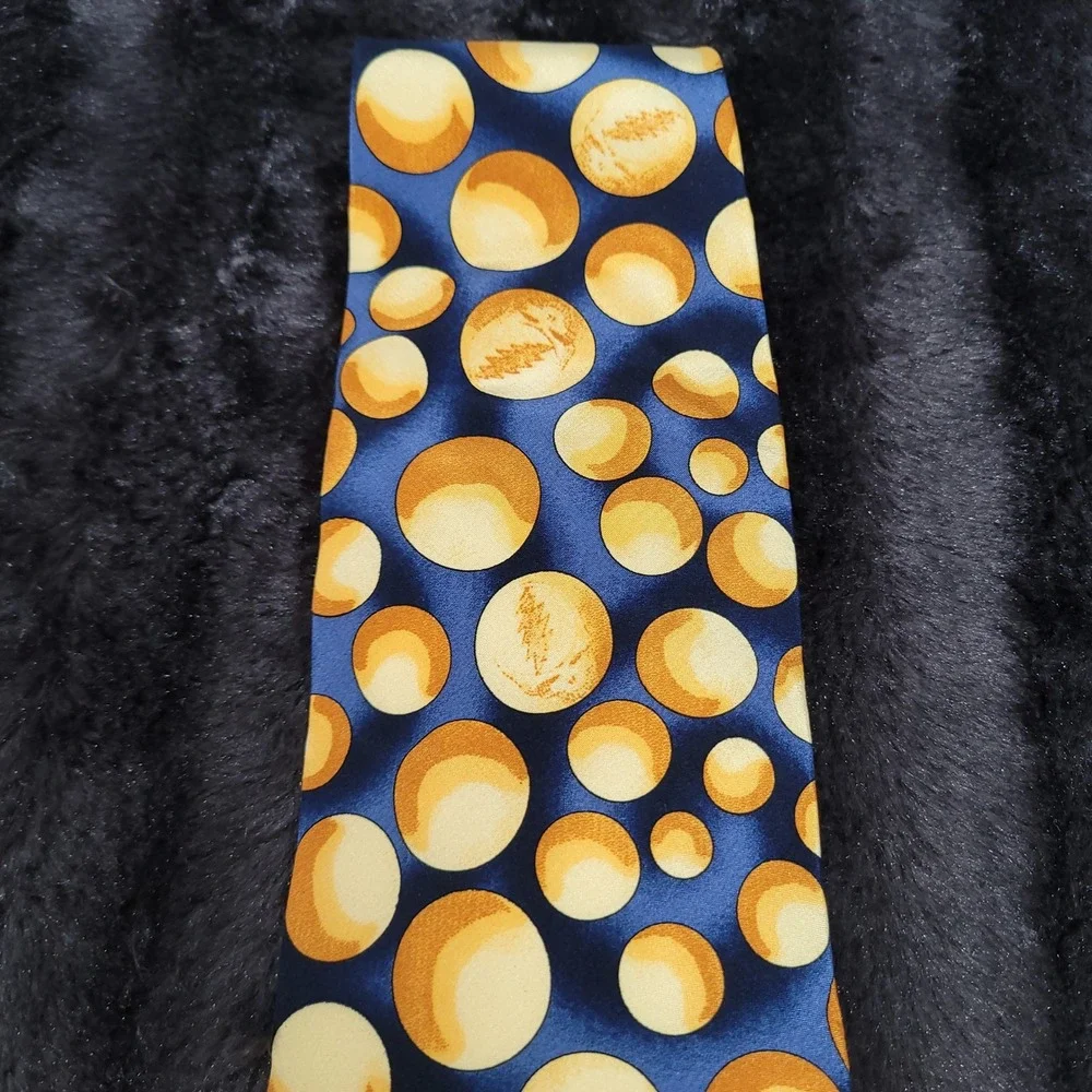 Grateful Dead Kings Marbles First Set Silk Tie Navy Gold Steal Your Face USA